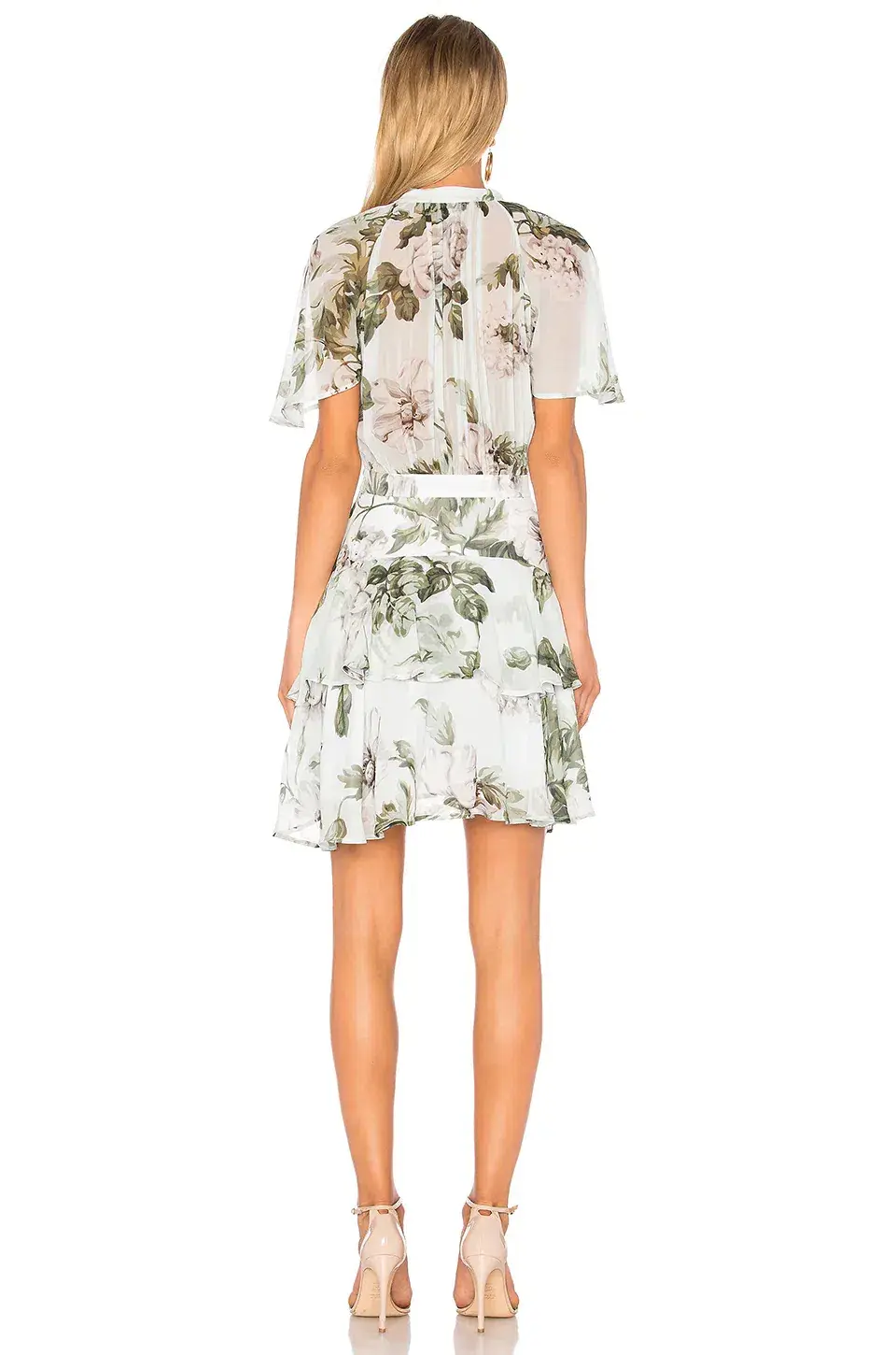 Lover Water Colour Flutter Mini Dress Print Size 8 - Image 3