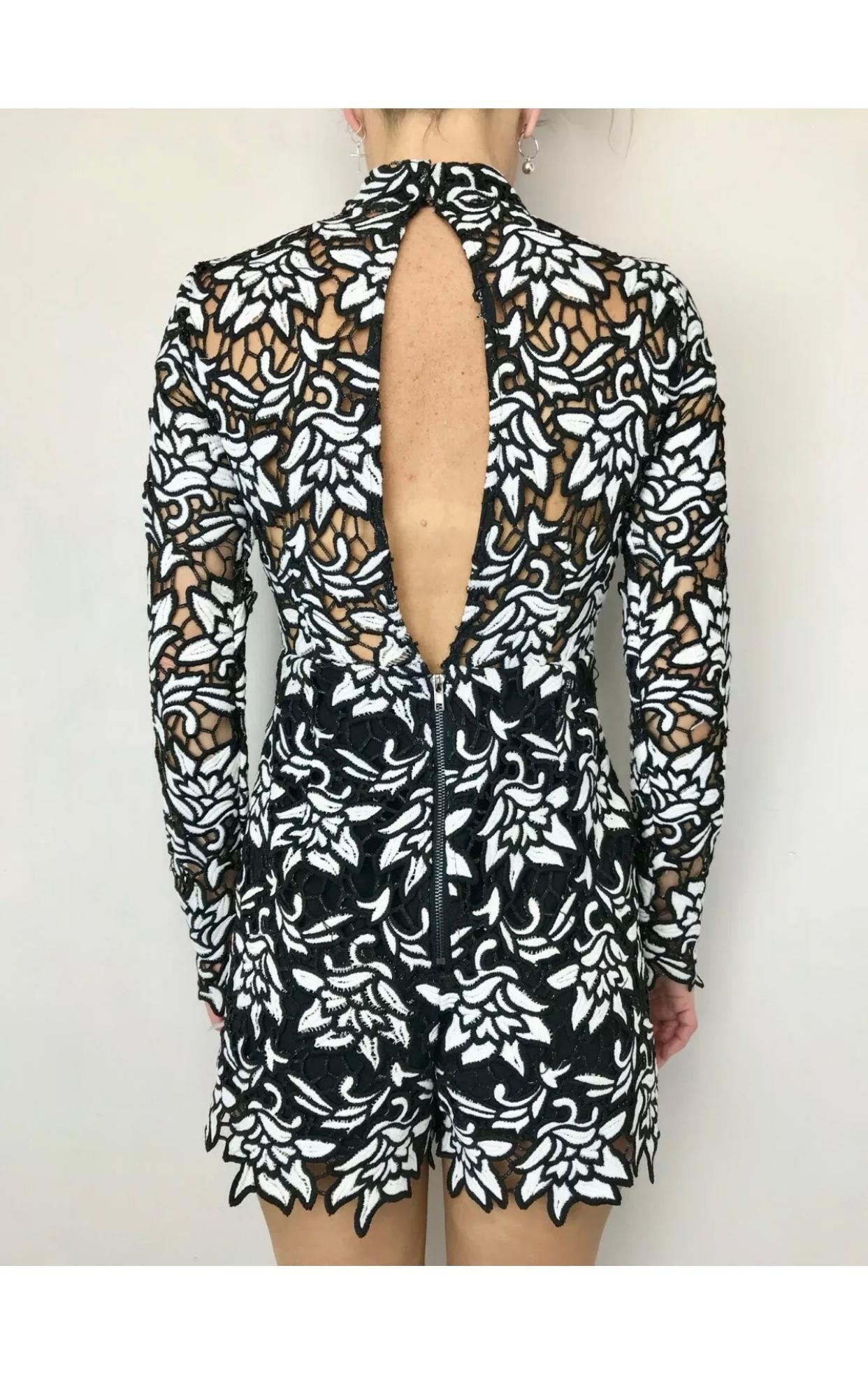 Mossman One Way Ticket Playsuit Black Size 8 - Image 2