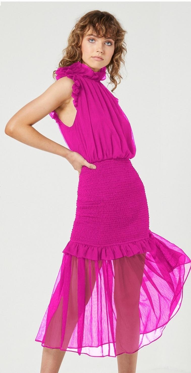Elliatt Capture Midi Dress Pink Size 8 - Image 4