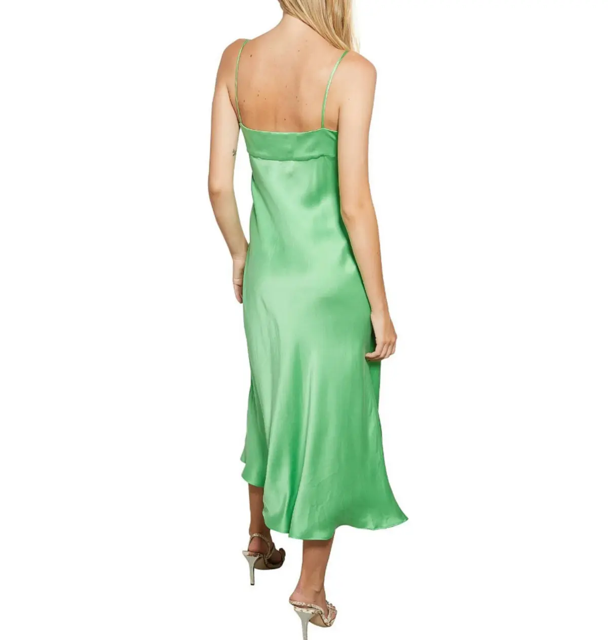 Bec & Bridge Sour Apple Silk Dress Green Size AU 6 - Image 3