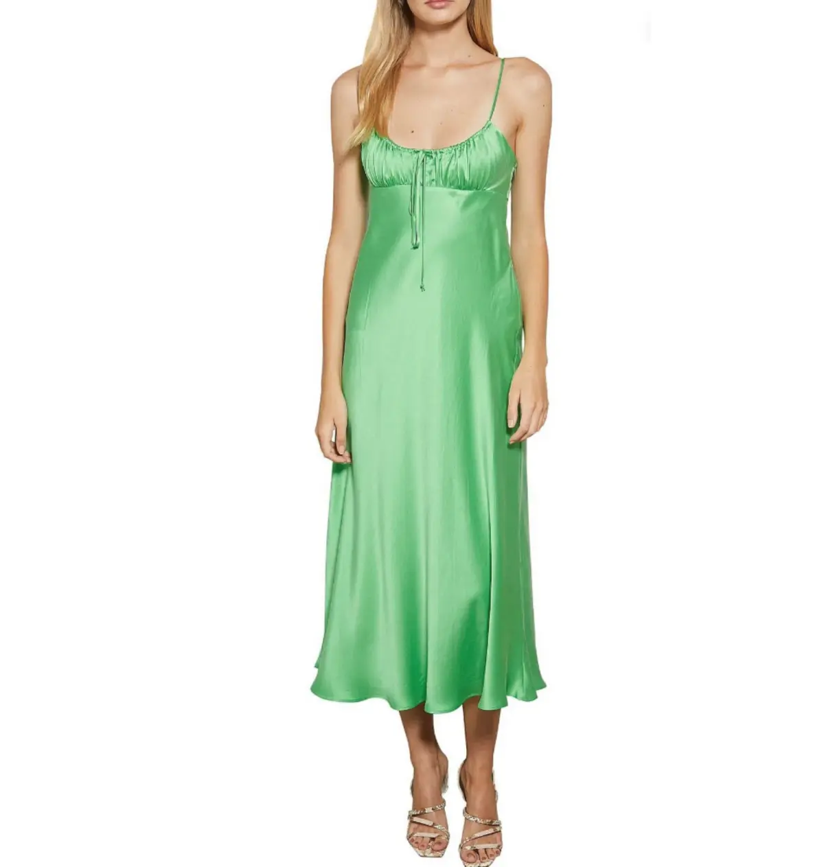 Bec & Bridge Sour Apple Silk Dress Green Size AU 6 - Image 2