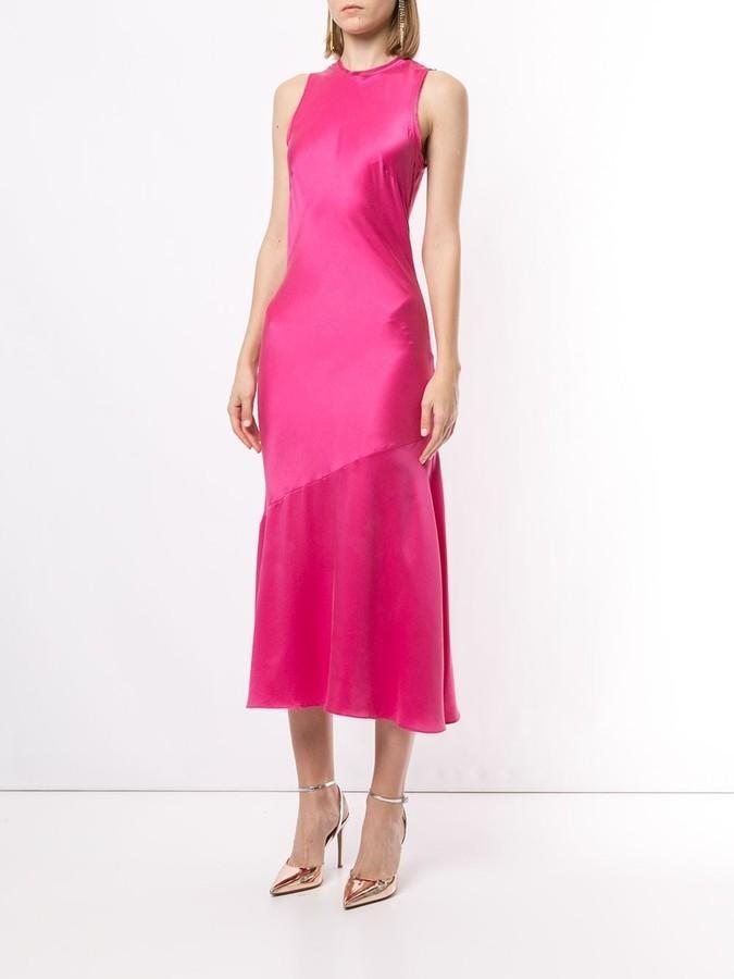 Rebecca Vallance Sophia Silk Midi Dress Pink Size 6 - Image 1