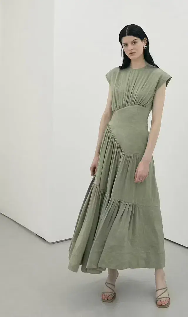 Aje Reflection Dress Oakmoss Size 8 - Image 1