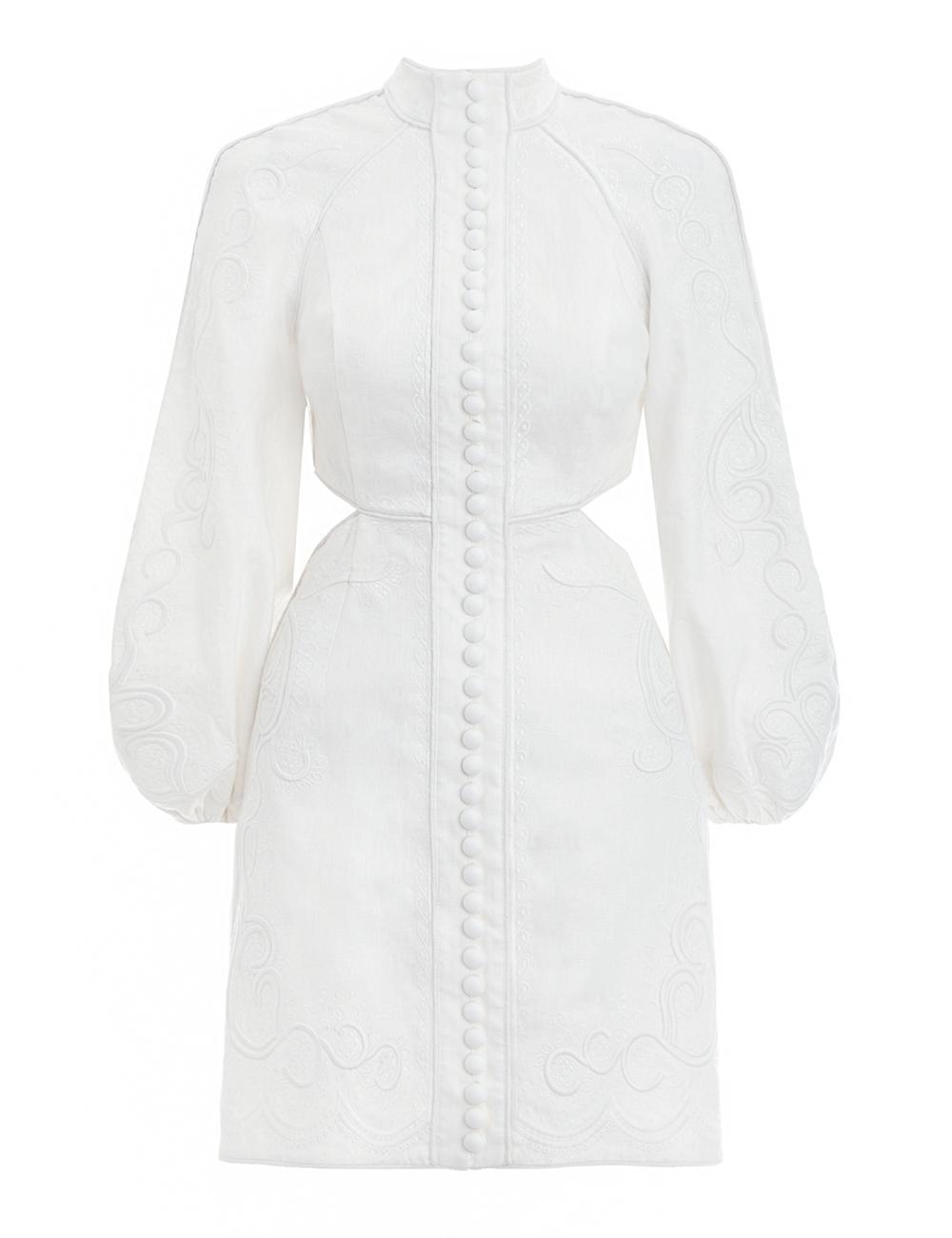 Zimmermann Bonita Corded Short Dress Ivory Size 8 - Image 3