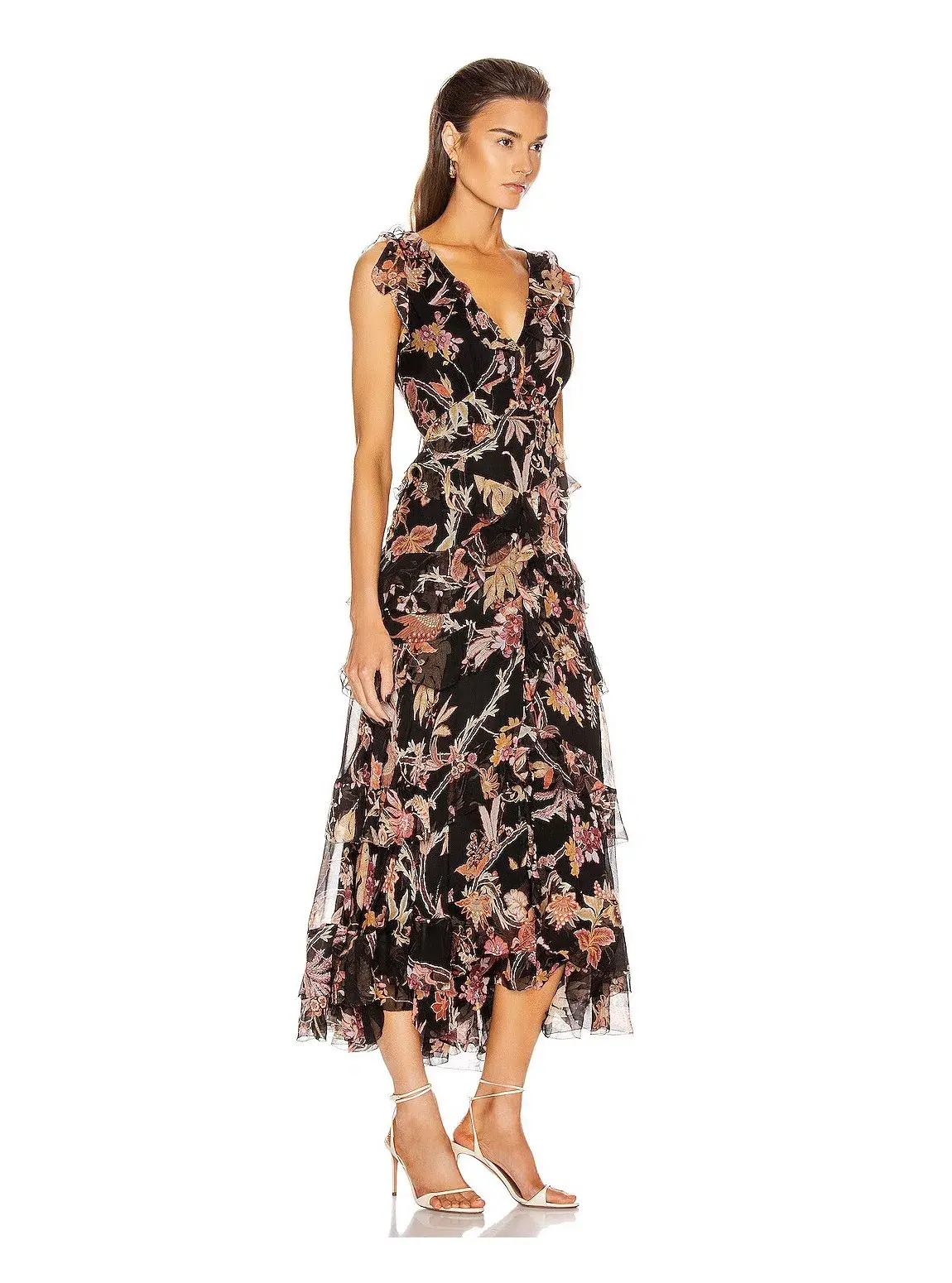 Zimmermann Wavelength Frilled Midi Dress Black Pheonix Size 12 - Image 2