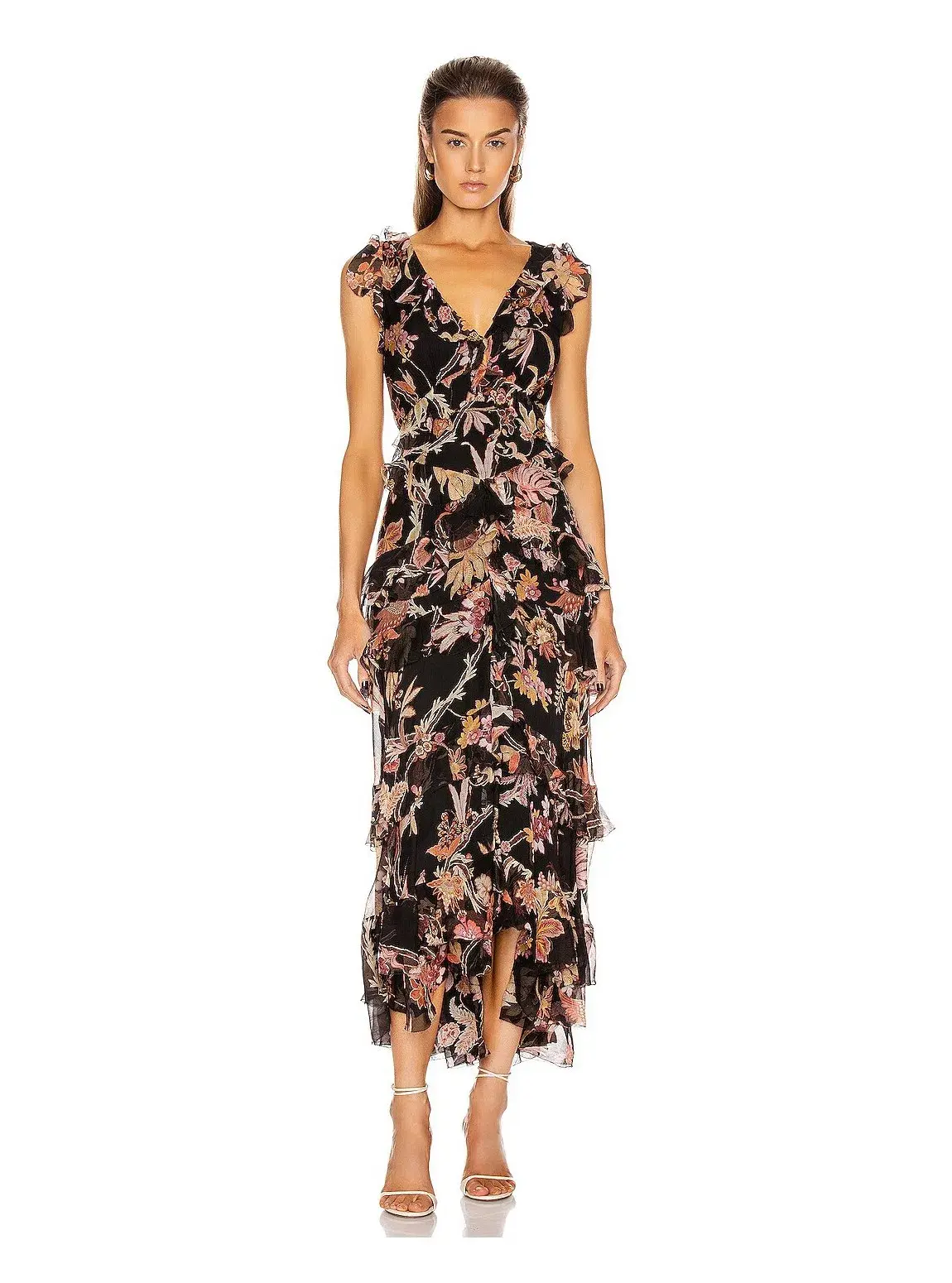 Zimmermann Wavelength Frilled Midi Dress Black Pheonix Size 12 - Image 1