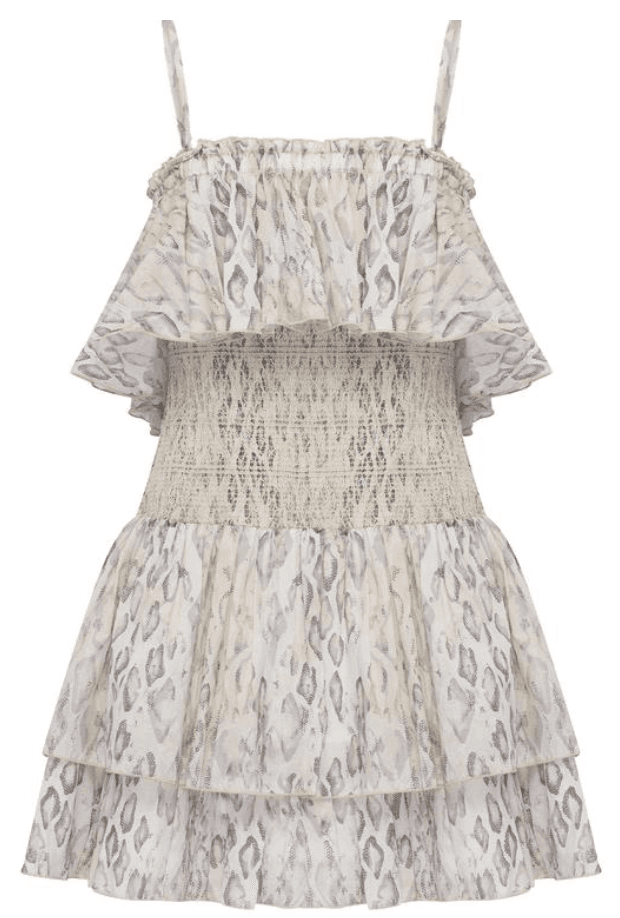 Aje Esme Smocked Mini Dress White Size 6 - Image 4