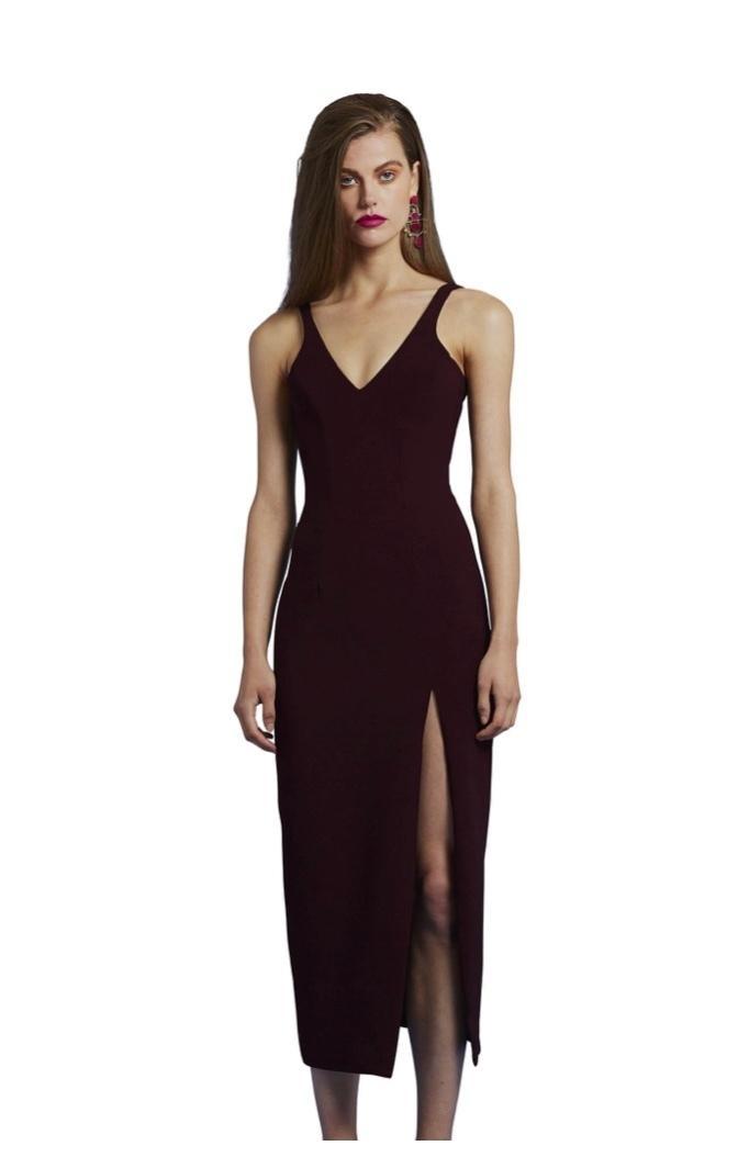 By Johnny Contour Lines Split Midi Dress Size 12 - Image 1
