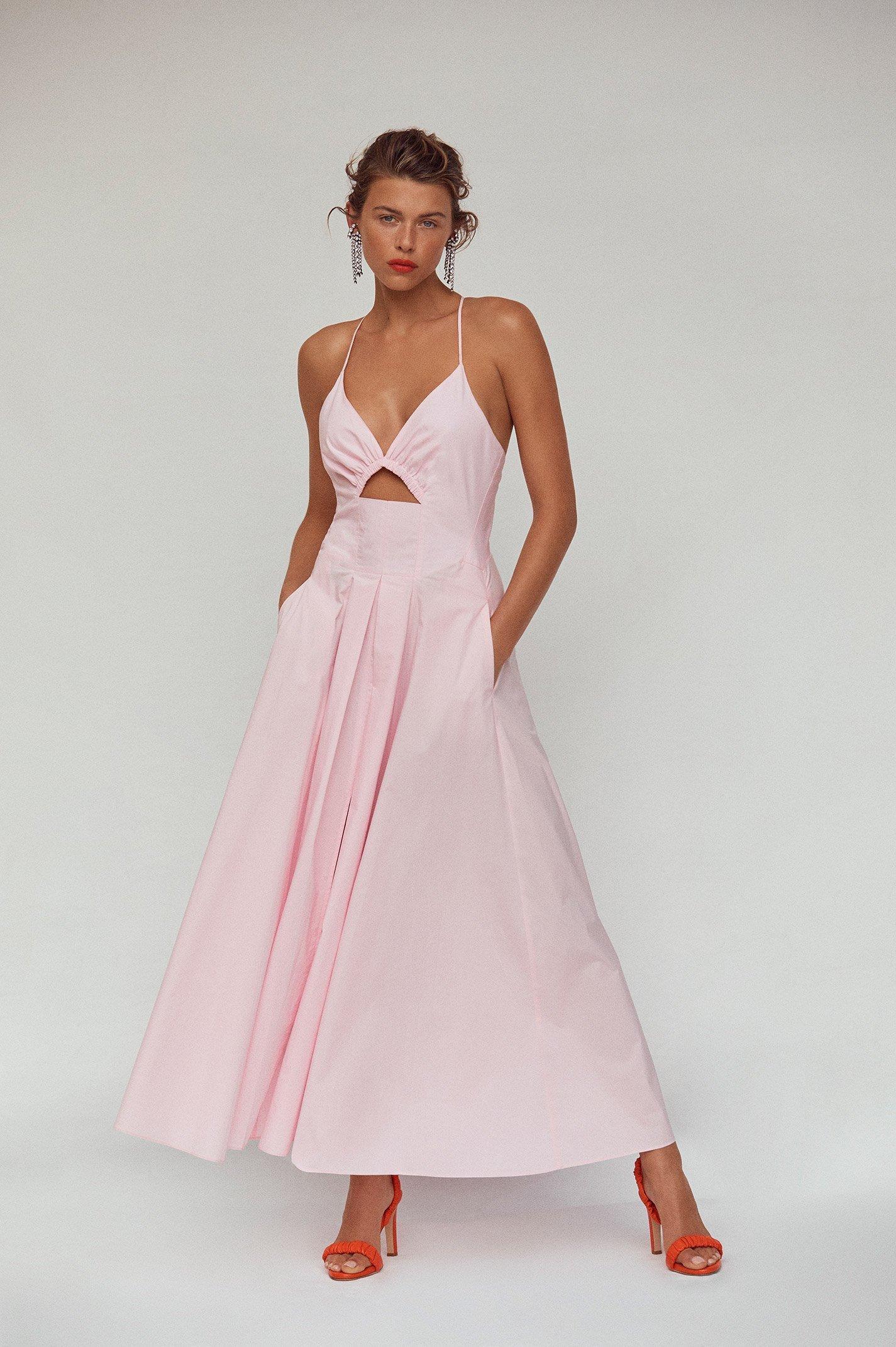 Scanlan Theodore Cotton Strappy Dress Pale Pink Size 8 - Image 1