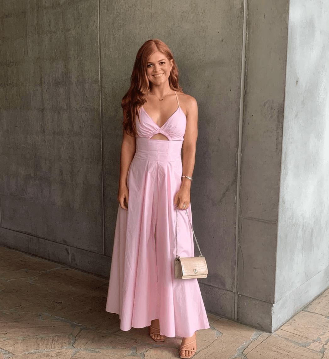 Scanlan Theodore Cotton Strappy Dress Pale Pink Size 8 - Image 2