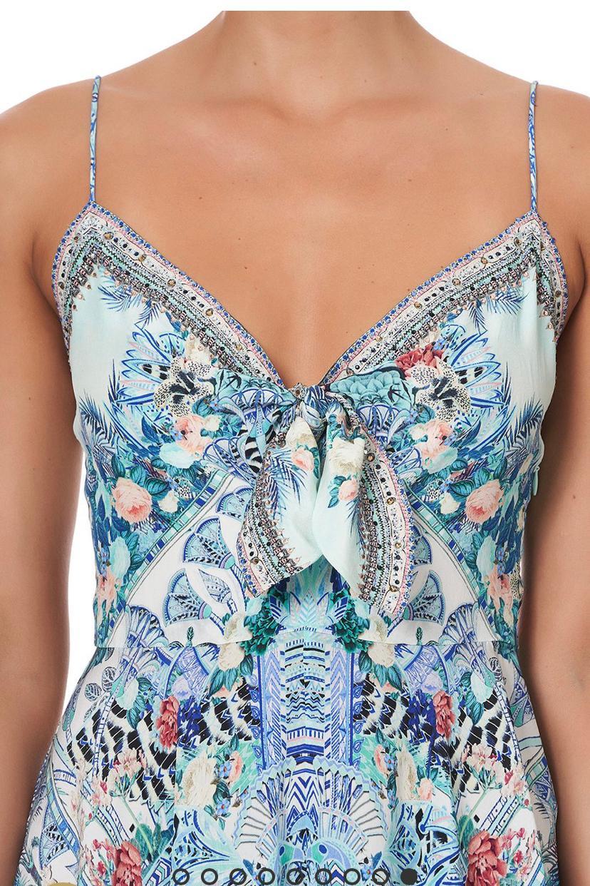 SHORT CAMILLA DRESS WITH TIE FRONT WINGS OF LUXOR - Size XS - Image 4