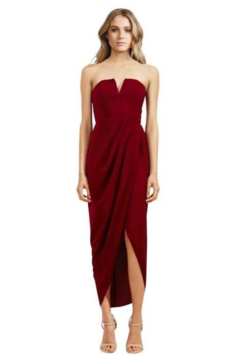 Shona Joy Core V Bustier Draped Midi Dress Size 12 - Image 1