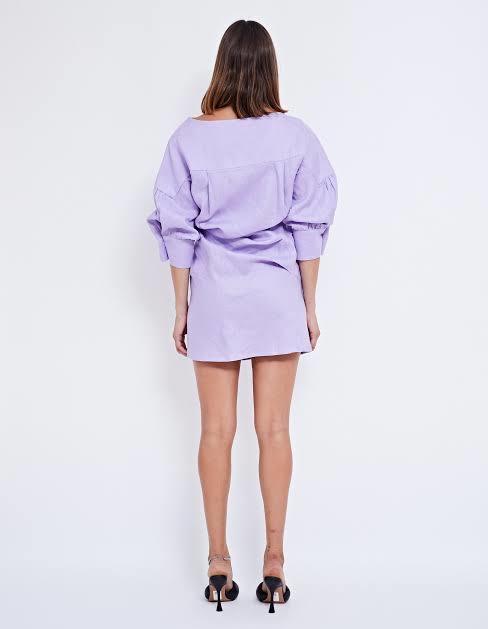 Pfeiffer Seeka Linen Twist Dress Purple Size 10  - Image 4