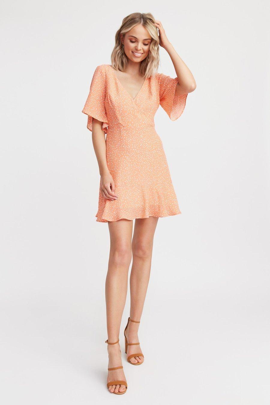 Kookai Saint Ives Vee Dress Orange Size 38 (Aus10) - Image 1