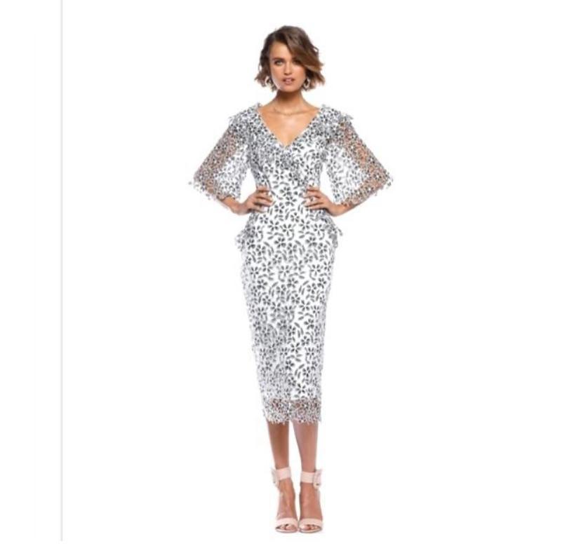 Pasduchas Chloe MIDI Ruffle Dress size 10 for rent on The Volte - main image