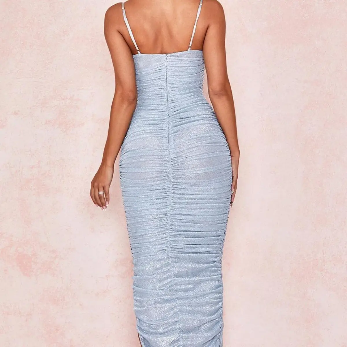 House of CB Fornarina Maxi Dress Blue Size 10 - Image 3