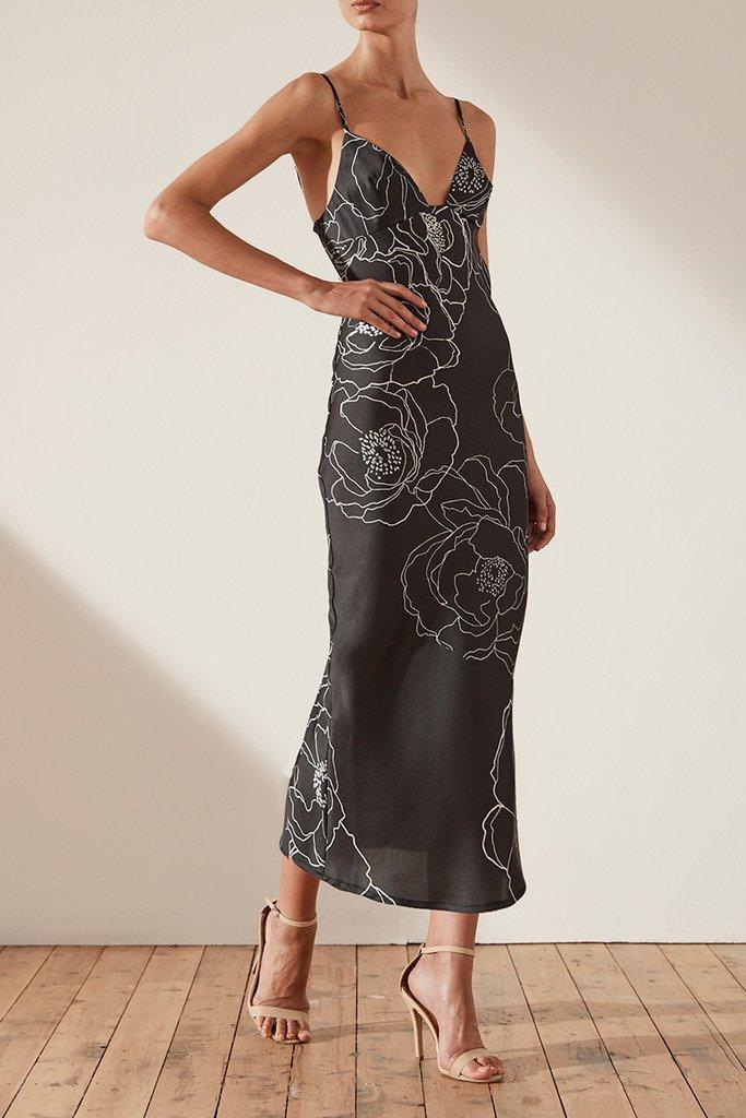 Shona Joy Lucca Bias Slip Midi Dress Black Size 8 - Image 2