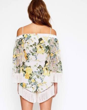 Alice McCall Le Fleur Playsuit Yellow Floral Size 8  - Image 3