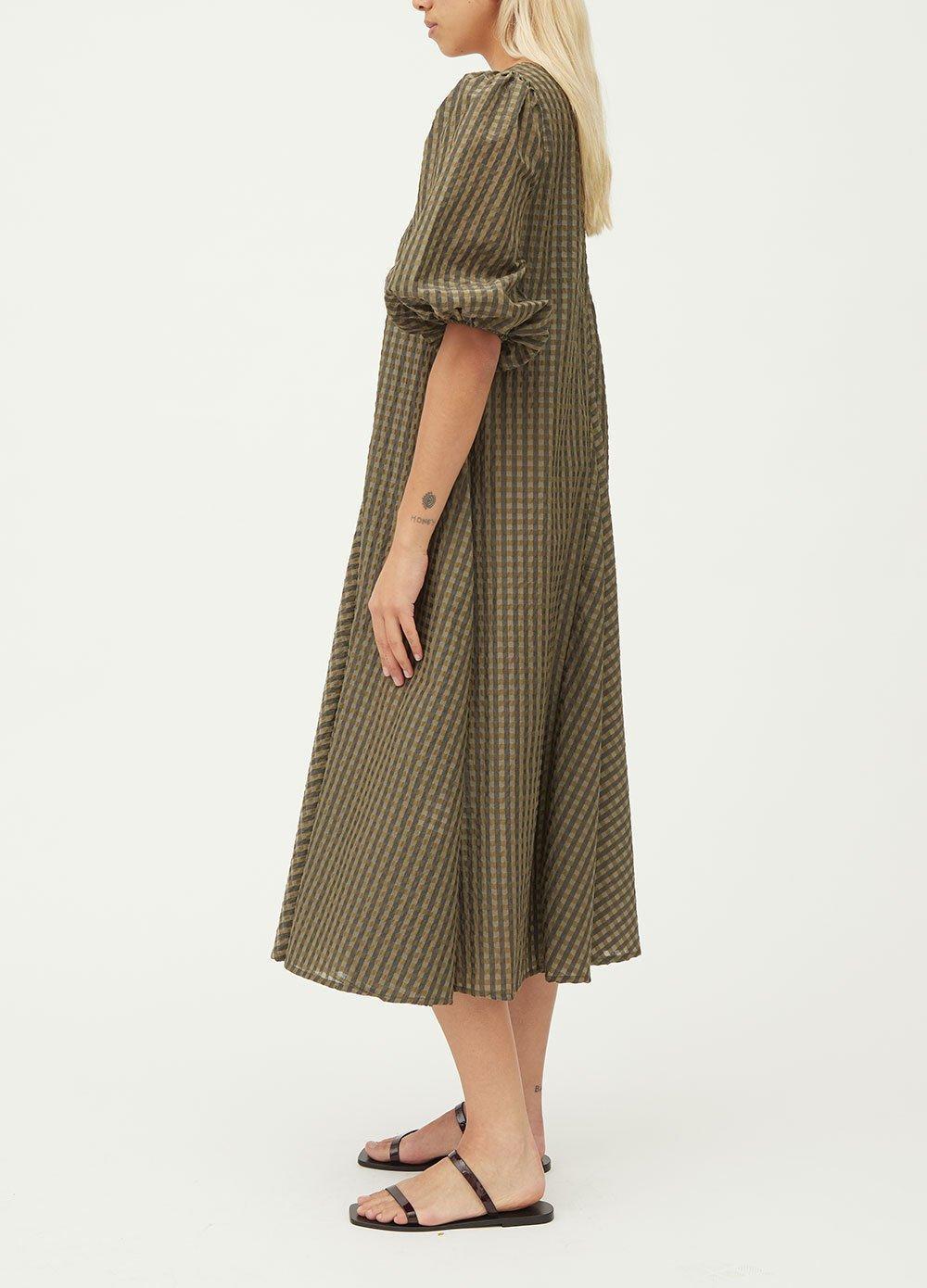 Ganni Seersucker Check Dress size 40 for rent on The Volte - main image