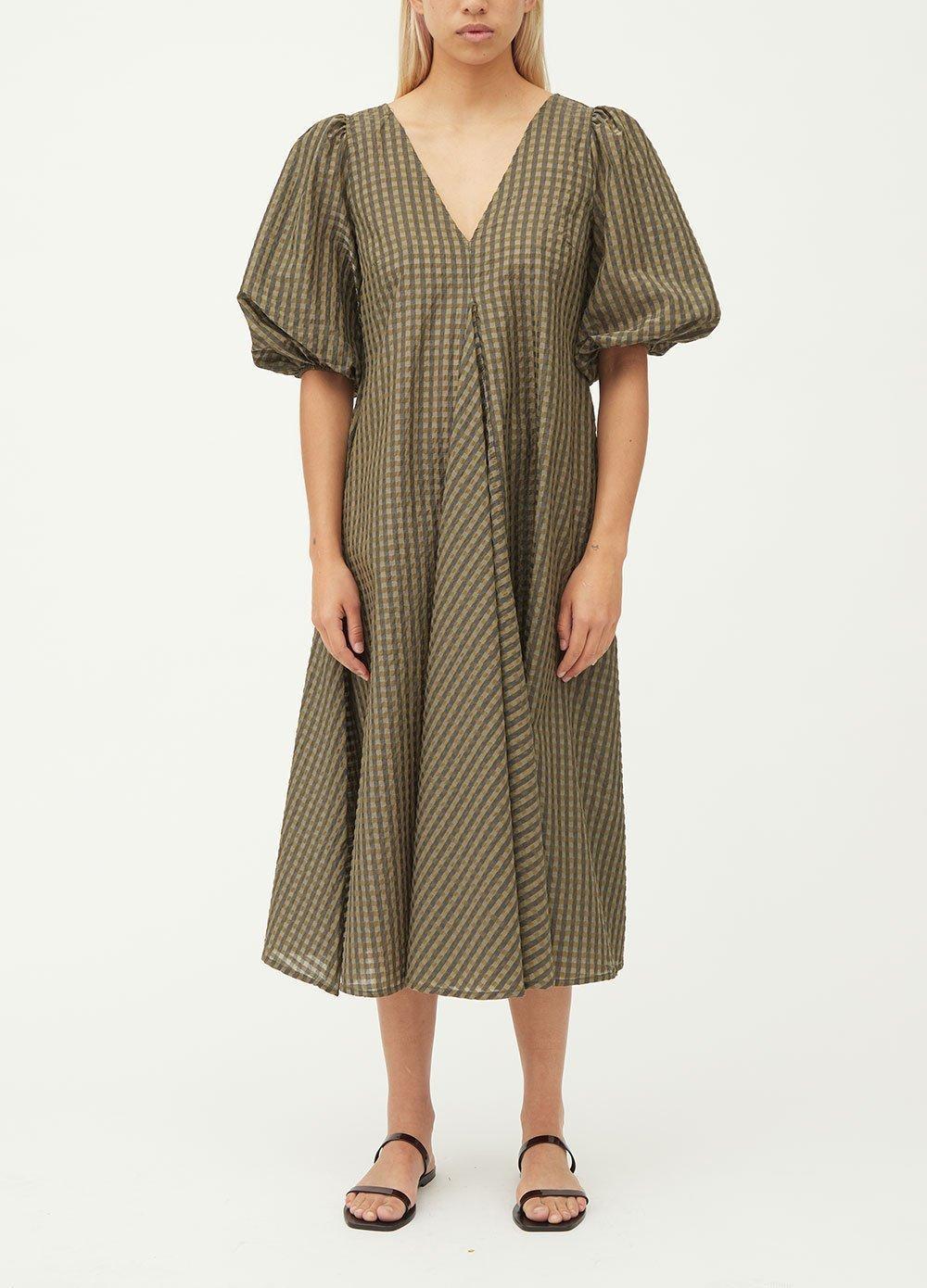 Ganni Seersucker Check Dress size 40 for rent on The Volte - main image