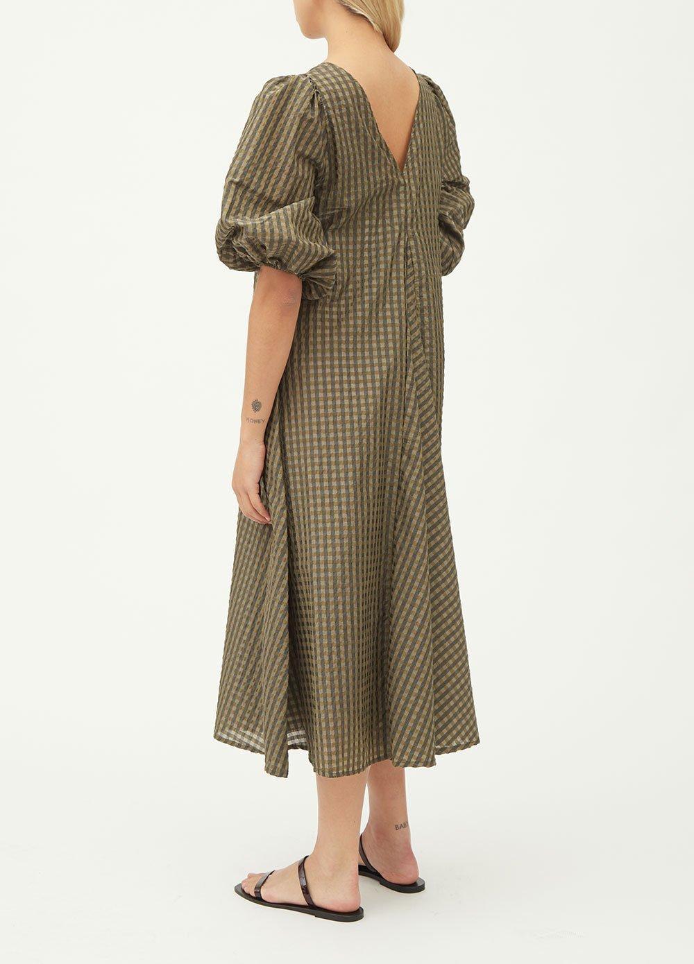 Ganni Seersucker Check Dress size 40 for rent on The Volte - main image