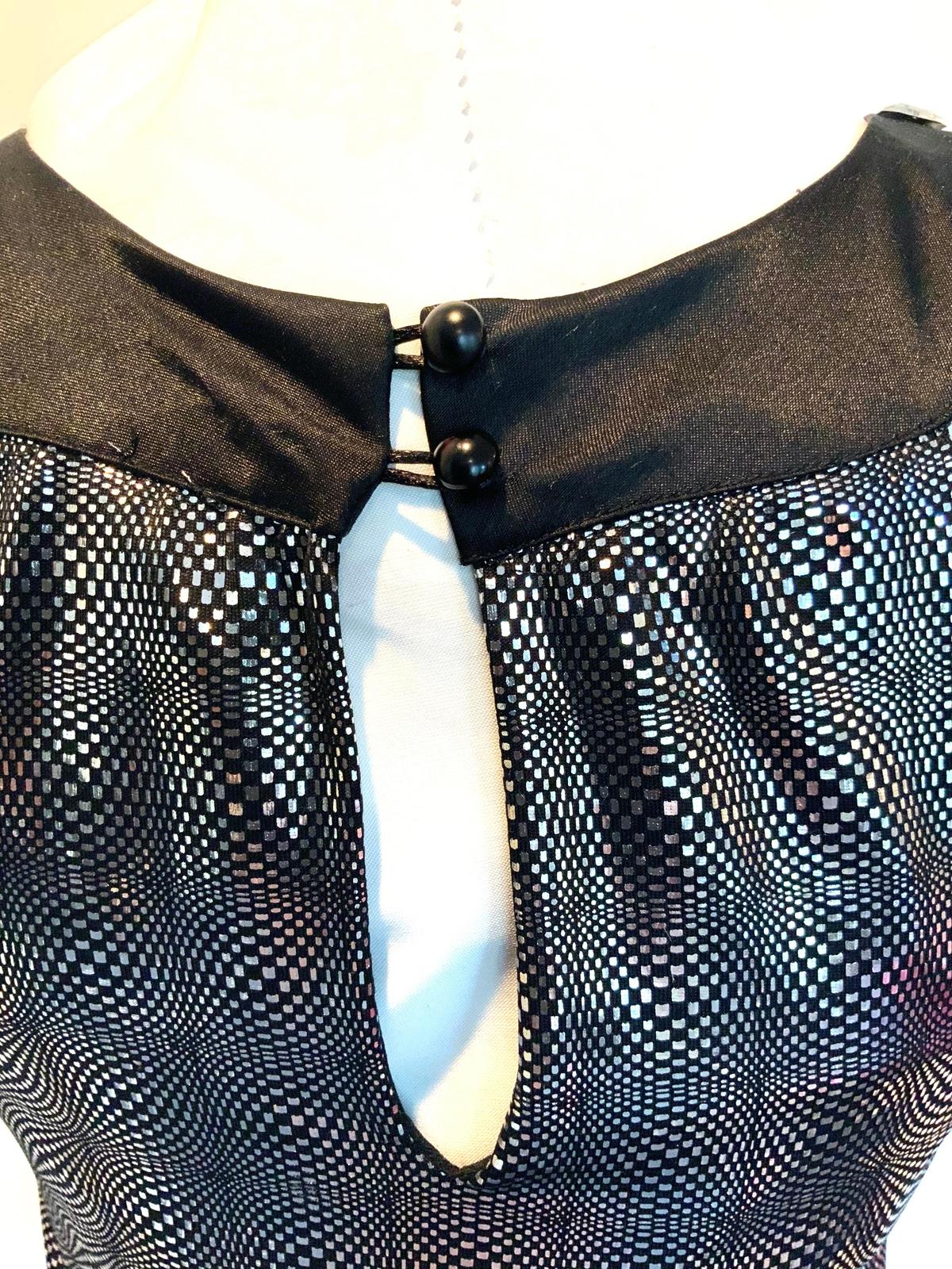 Valentino black and silver geometric mini dress - Image 6