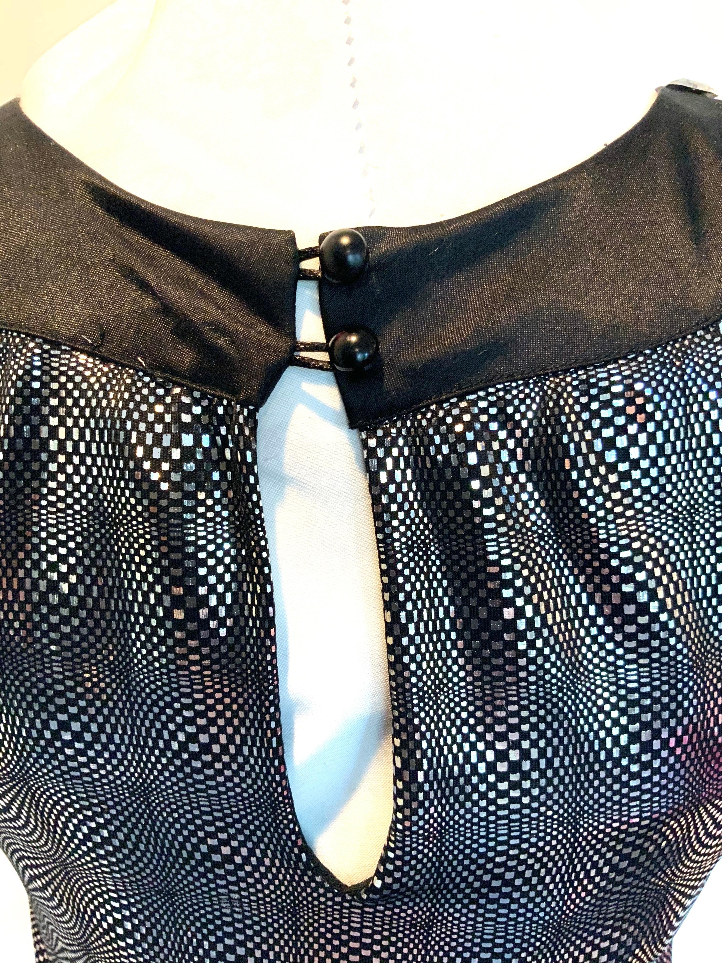 Valentino black and silver geometric mini dress - Image 6