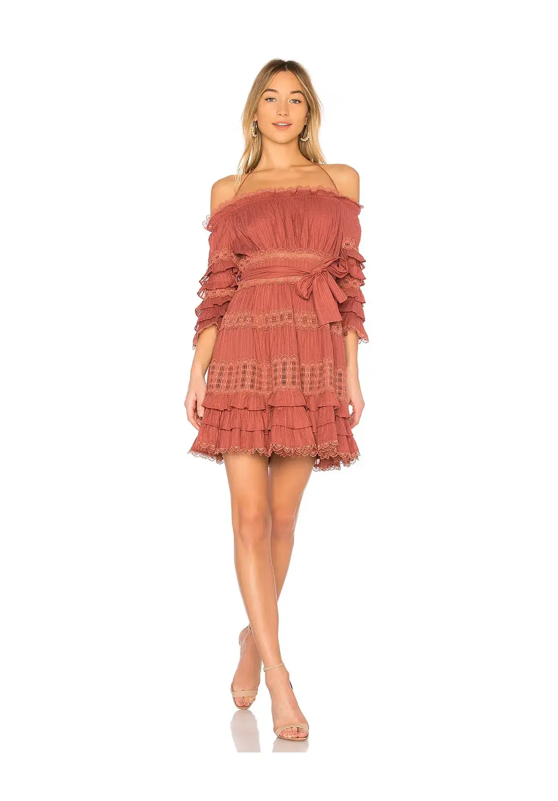 Zimmermann Corsair Frill Tier Dress in Vintage Rose Size 2/AU 12 - Image 1