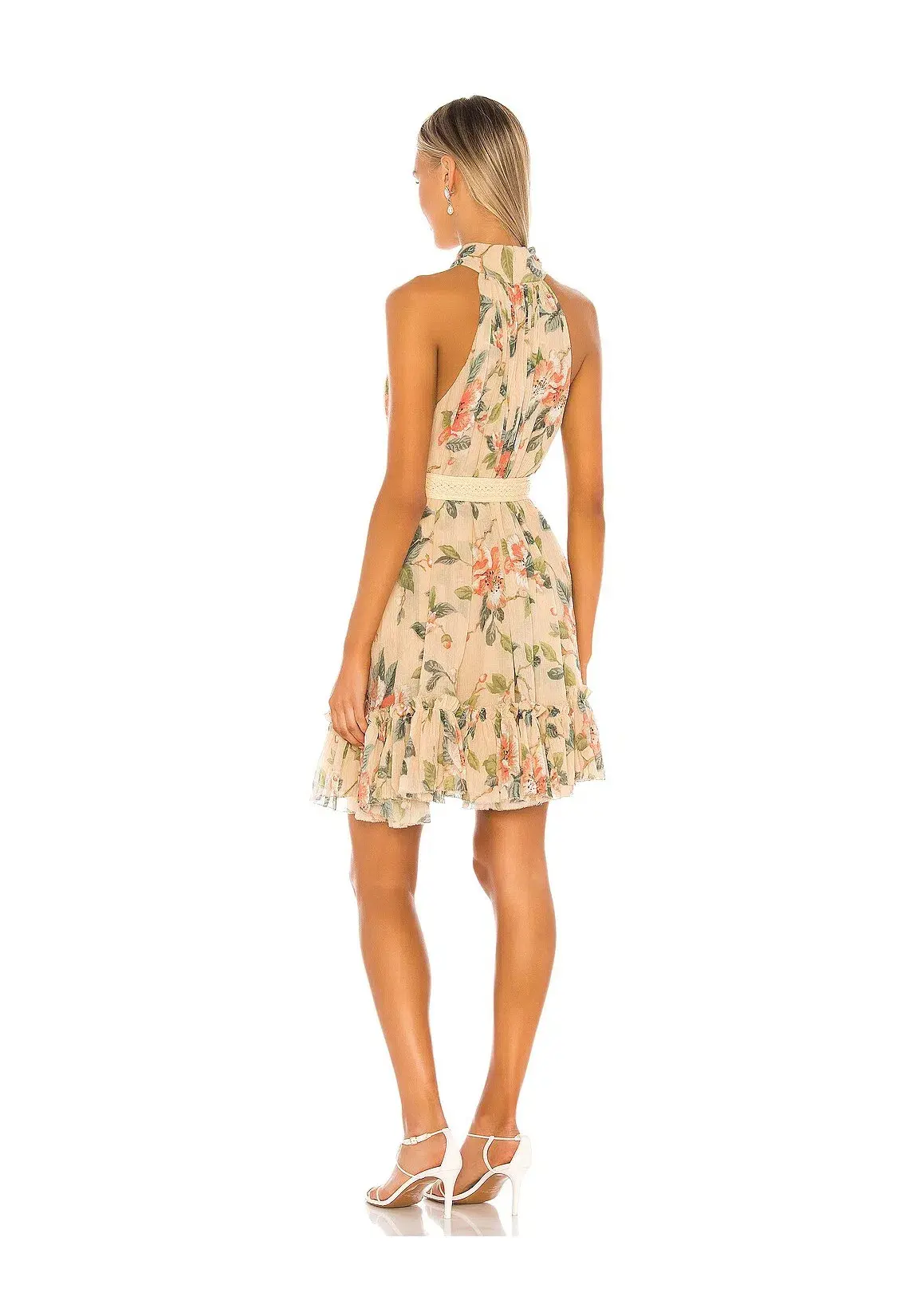 Zimmermann Kirra Short Halter Dress in Peach Magnolia Size 1/AU 10 - Image 2