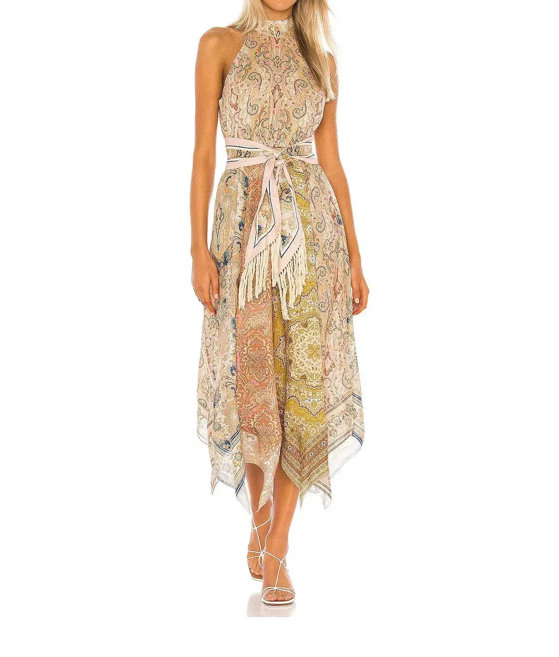 Zimmerman Freja Hanky Hem Long Dress Spliced Print Size 2/AU 12 - Image 1