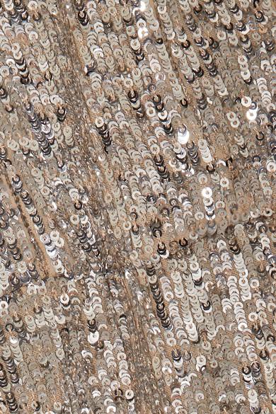 Magda Butrym - Deva twisted embellished sequined satin mini dress in Gold (size 10) - Image 5