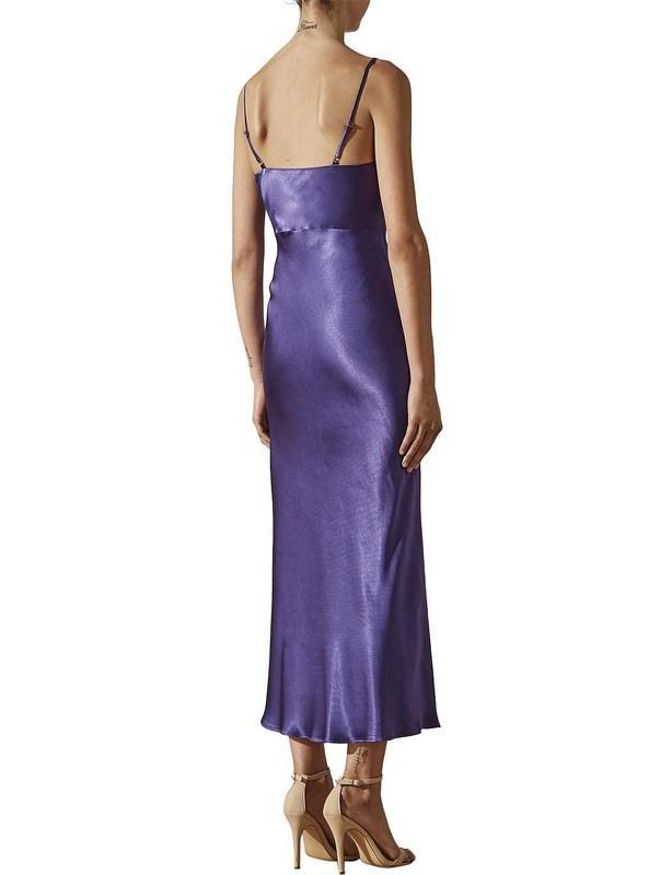 Shona Joy Jefferson Ruched Bias Midi Dress Purple Size 12 - Image 4