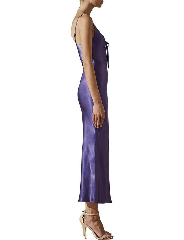 Shona Joy Jefferson Ruched Bias Midi Dress Purple Size 12 - Image 3