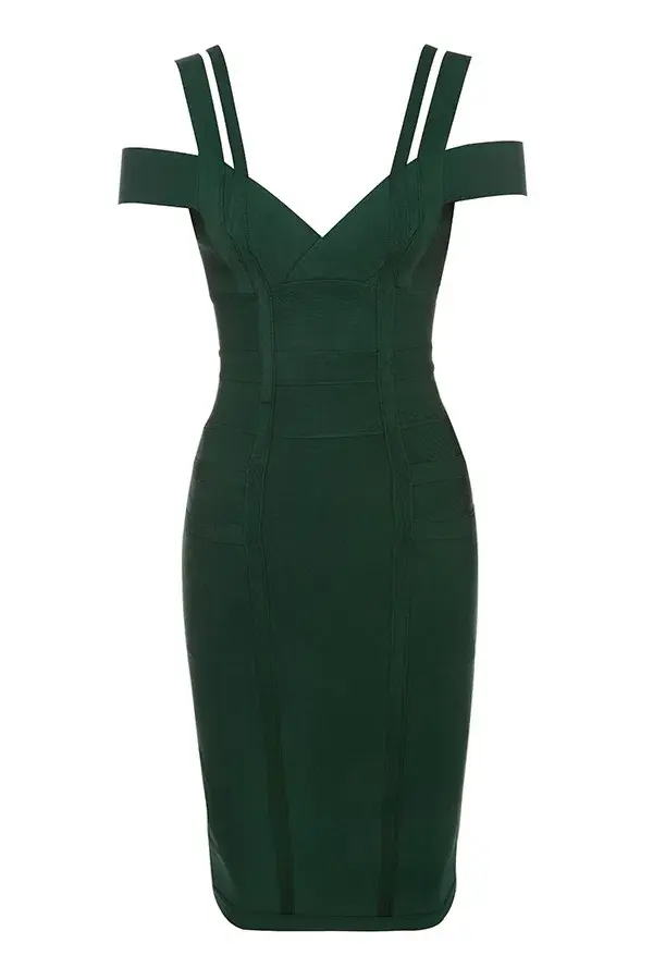 House of CB Mimi Midi Dress Green Size 8 - Image 2