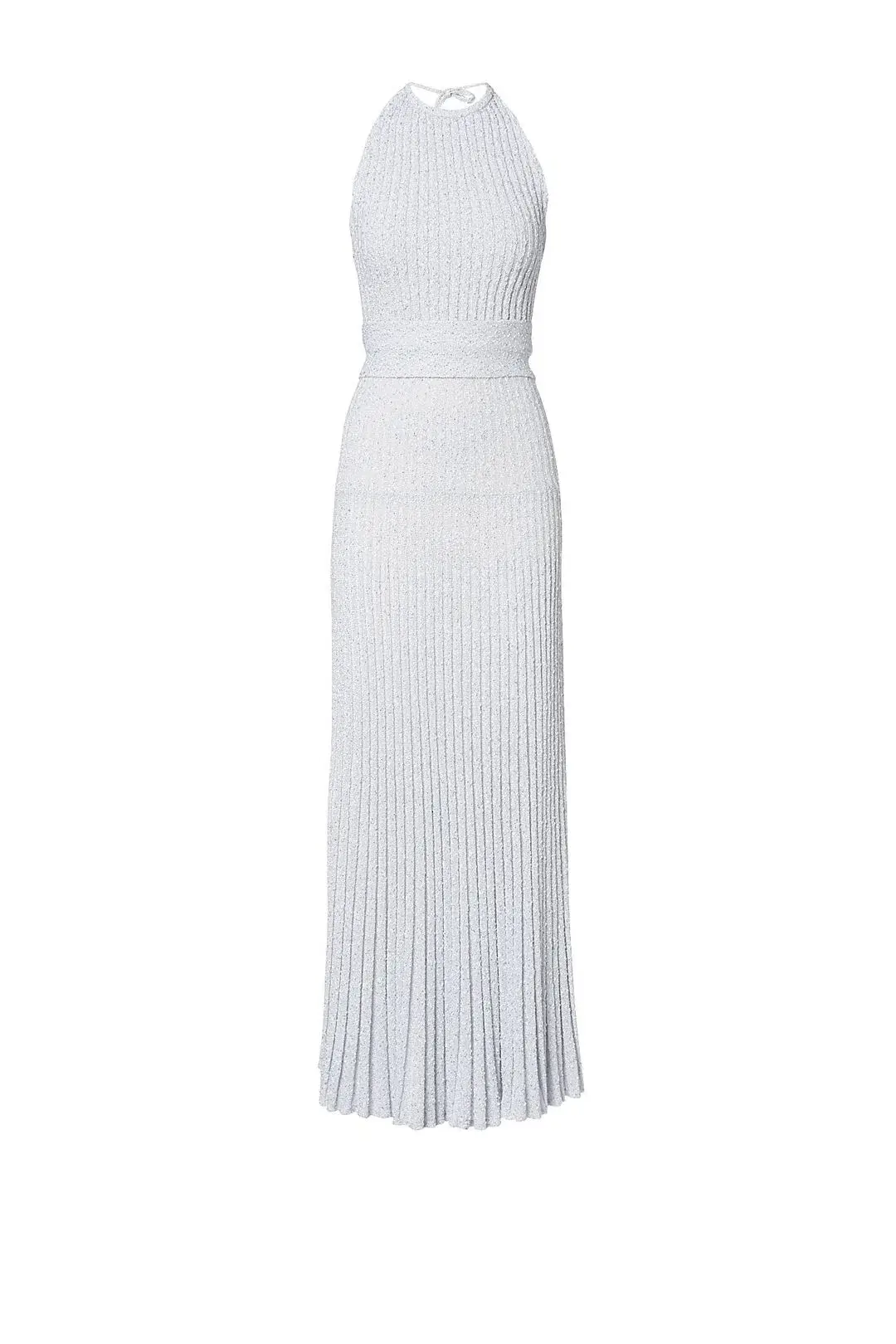 Scanlan Theodore Calypso Tinsel Halter Gown Pale Grey Size S / Au 8 - Image 6