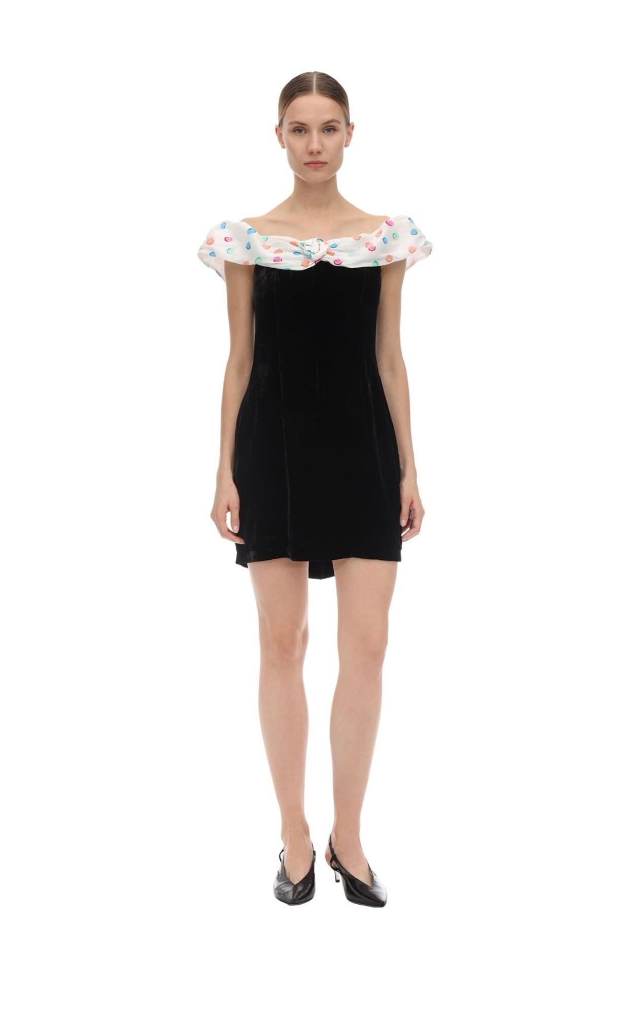 FLORENCE OFF-THE-SHOULDER VELVET DRESS - Image 1