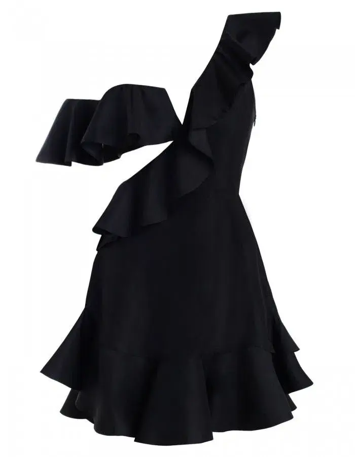Zimmermann Rife Flounce Mini Dress Black Size 2 / Au 12 for rent on The Volte - main image