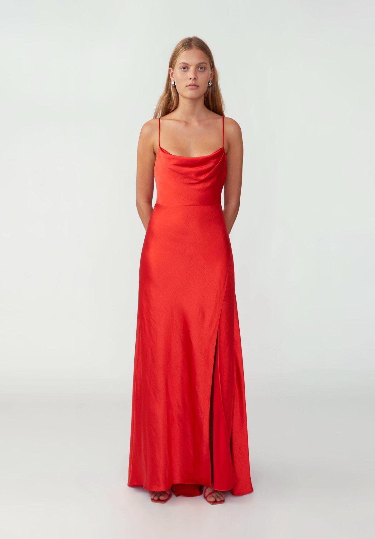 Fame & Partners Red Strappy Draped Gown  Size 10 - Image 1