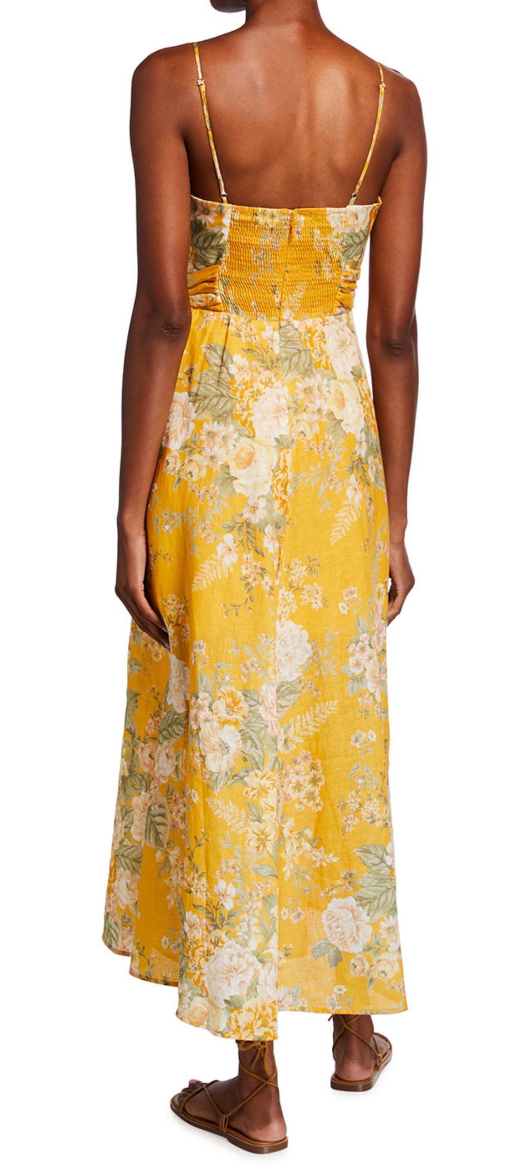 Zimmermann Amelie Scarf Tie Midi Dress Amber Floral Size 6 - Image 3