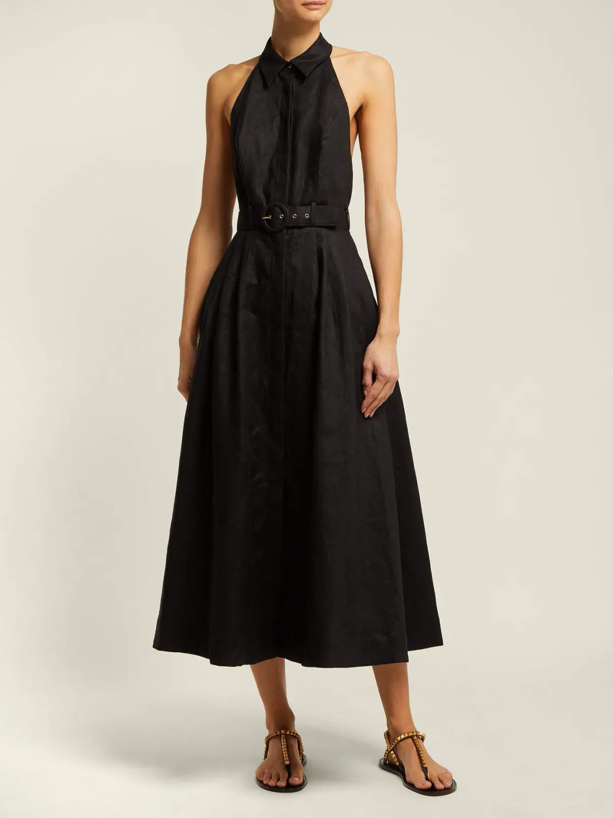 Zimmermann Primrose Halter Midi Dress Black Size 0 / AU 8 - Image 1