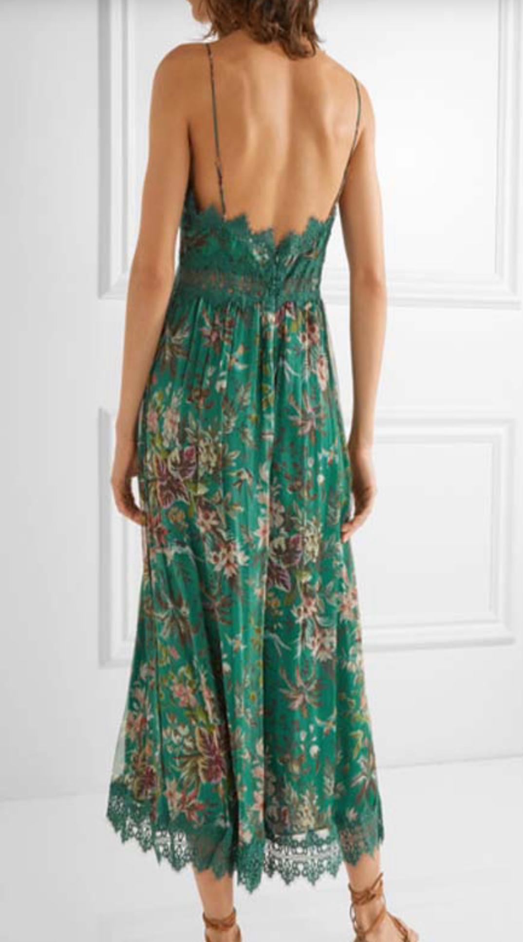 Zimmermann Tropicale Crinkle Jumpsuit Teal Floral Green Size 0 / AU 8 - Image 2