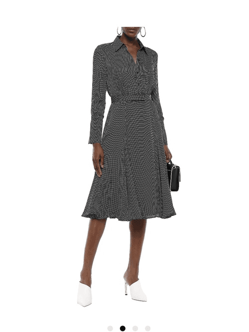 Equipment - Bancort belted black checked crepe de chine shirt dress size 8 - Image 2