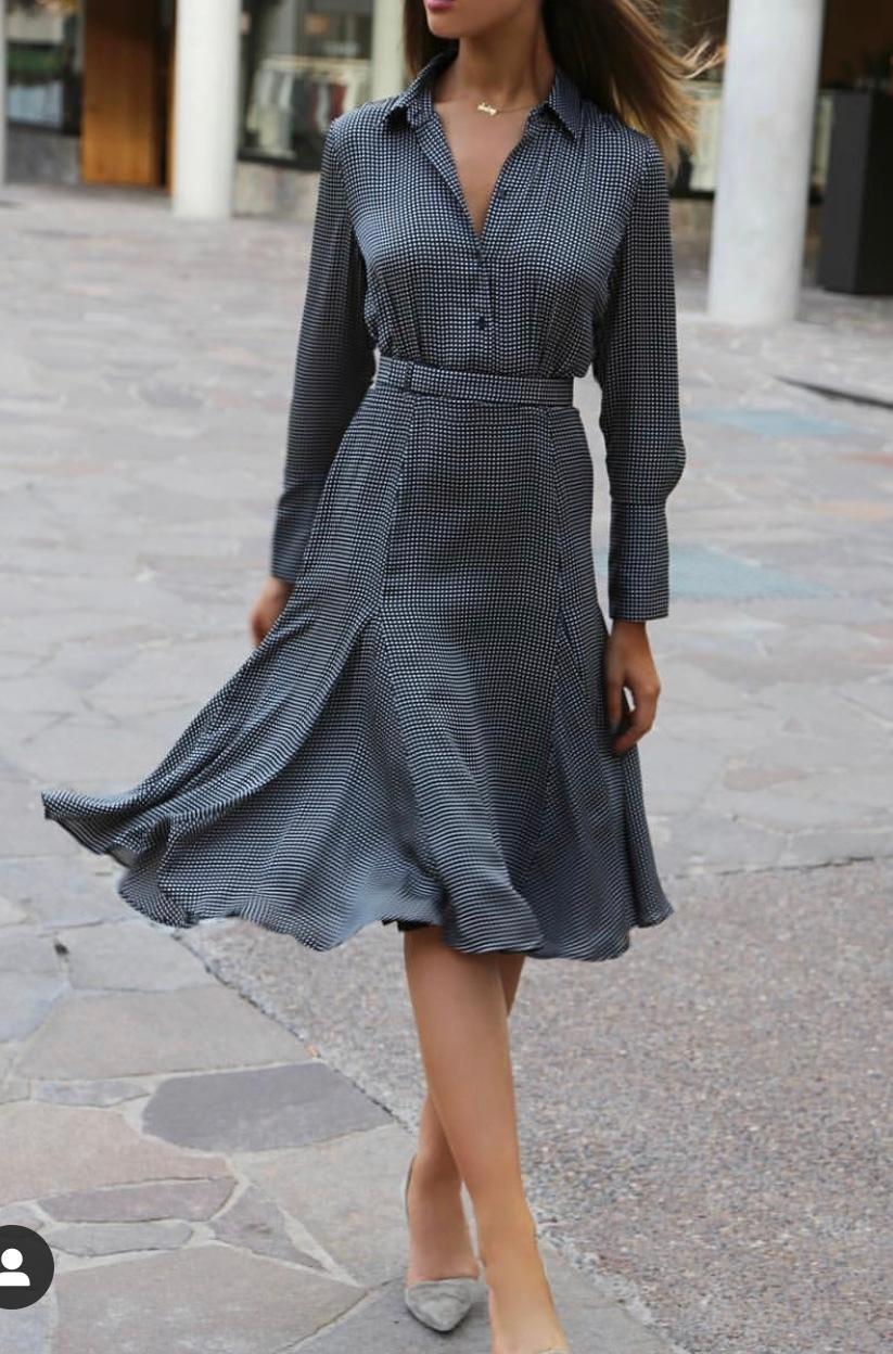 Equipment - Bancort belted black checked crepe de chine shirt dress size 8 - Image 1