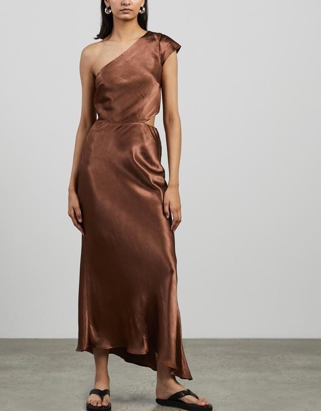 Bec and Bridge Delphine Midi Dress Brown Size 14 - Image 1