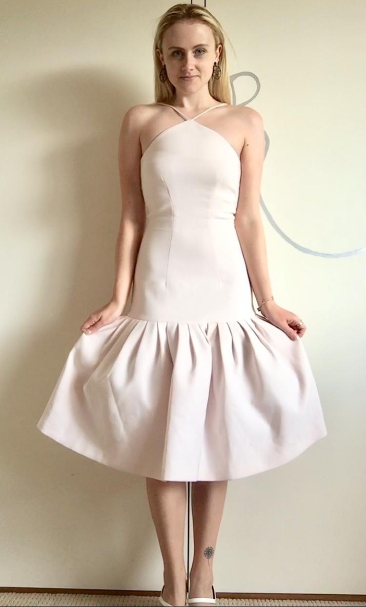 By Johnny Fit and Flare Midi Dress Pale Pink Size 6 for rent on The Volte - main image