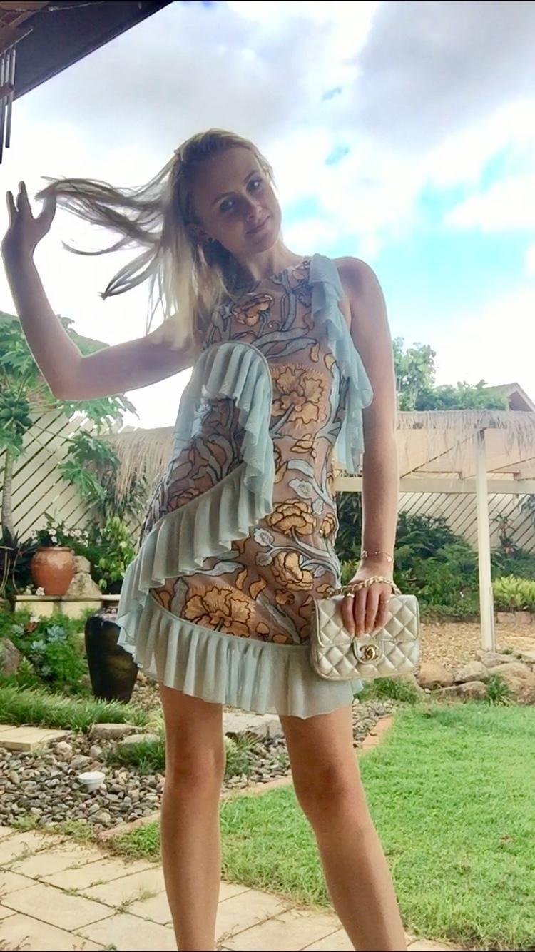 Alice McCall Frill Mini Dress Floral Size 10 for rent on The Volte - main image