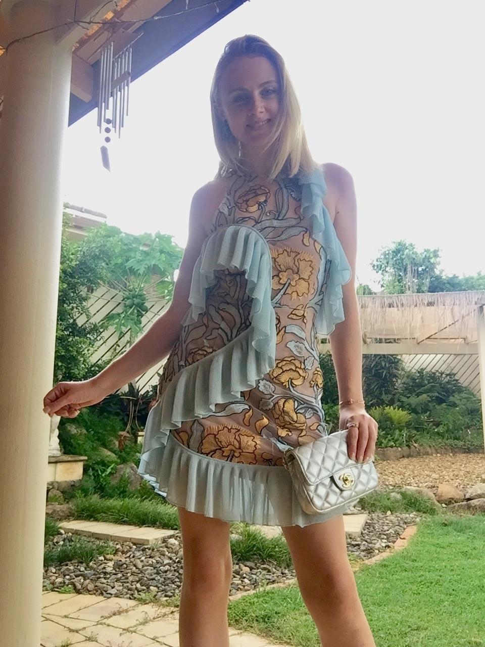 Alice McCall Frill Mini Dress Floral Size 10 - Image 2