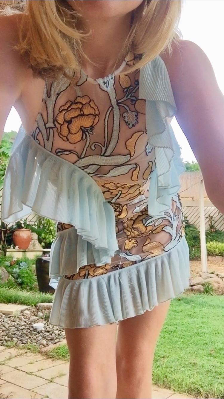 Alice McCall Frill Mini Dress Floral Size 10 for rent on The Volte - main image