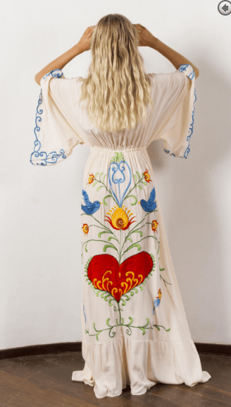 Fillyboo Strange Magic embroidered maternity dress - Light Blush  for rent on The Volte - main image