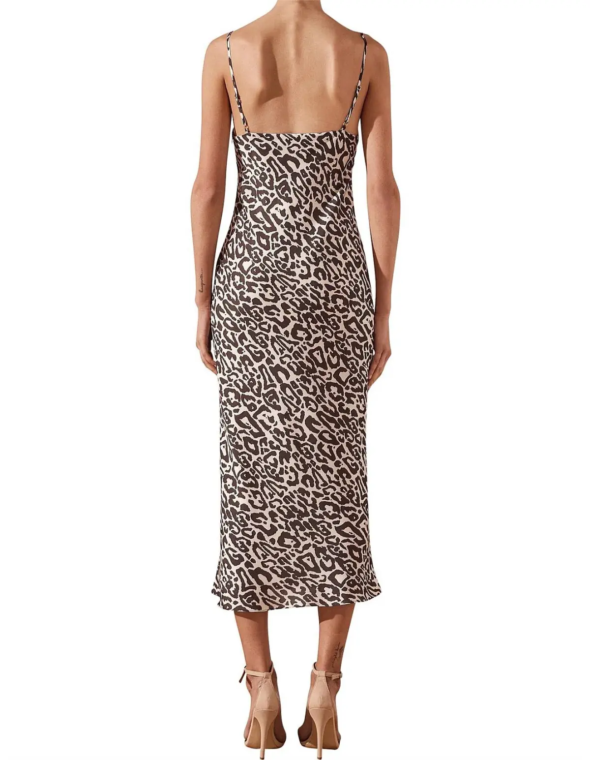 Shona Joy Isabella Cowl Slip Midi Dress Print Size 8 - Image 2